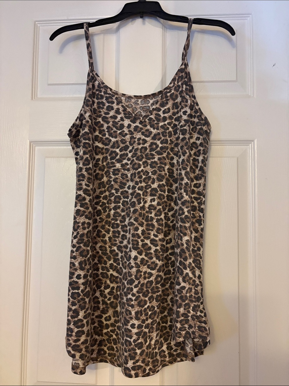Leopard Print long flowy tank and off white long tank set